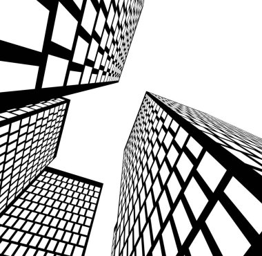 Mimari sanat konseptinde soyut çizgiler, minimum geometrik şekiller.