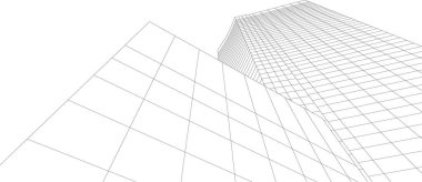 Mimari sanat konseptinde soyut çizgiler, minimum geometrik şekiller. 