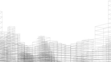 Mimari sanat konseptinde soyut çizgiler, minimum geometrik şekiller.