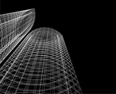 Mimari sanat konseptinde soyut çizgiler, minimum geometrik şekiller.