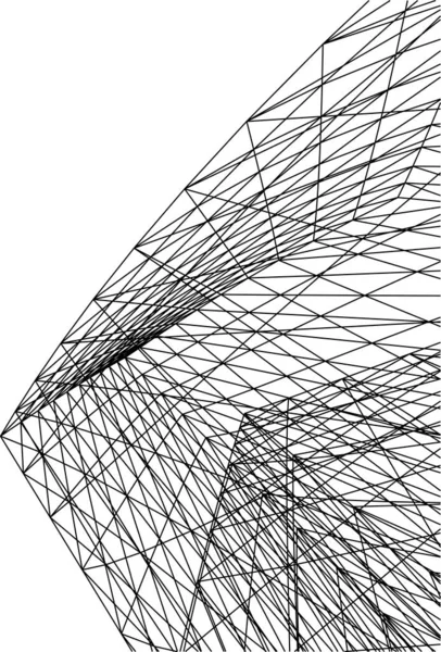 Líneas Abstractas Dibujo Concepto Arte Arquitectónico Formas Geométricas Mínimas — Archivo Imágenes Vectoriales