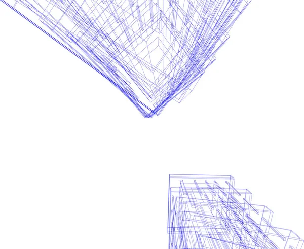 Líneas Abstractas Dibujo Concepto Arte Arquitectónico Formas Geométricas Mínimas — Archivo Imágenes Vectoriales