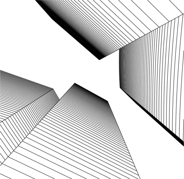 Abstrakte Zeichnungslinien Architektonischen Kunstkonzept Minimale Geometrische Formen — Stockvektor