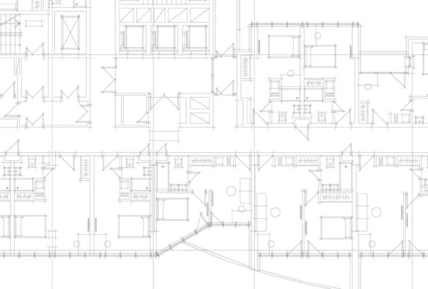 Abstrakte Zeichnungslinien Architektonischen Kunstkonzept Minimale Geometrische Formen — Stockvektor