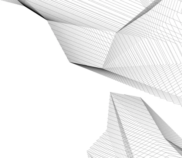 Lignes Dessin Abstraites Dans Concept Art Architectural Formes Géométriques Minimales — Image vectorielle