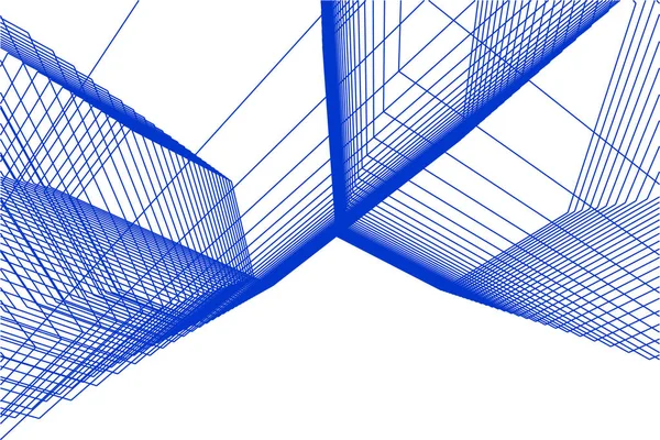 Minimální Geometrické Tvary Architektonické Linie — Stockový vektor