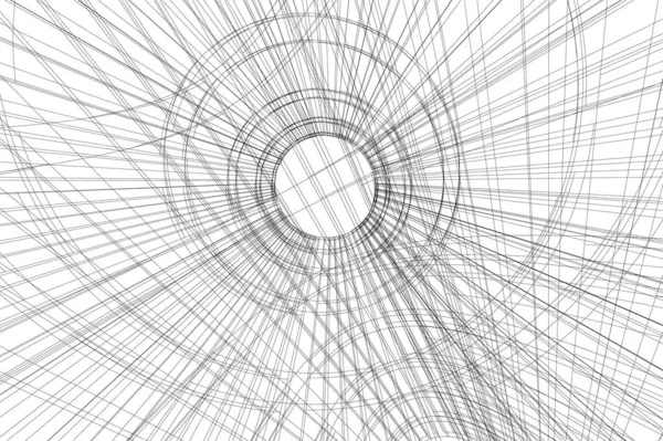 Abstrakcyjne Linie Rysunku Koncepcji Sztuki Architektonicznej Minimalne Kształty Geometryczne — Wektor stockowy