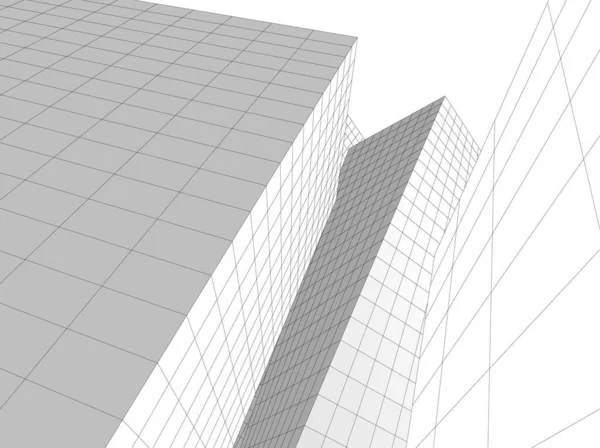 Líneas Abstractas Dibujo Concepto Arte Arquitectónico Formas Geométricas Mínimas — Archivo Imágenes Vectoriales