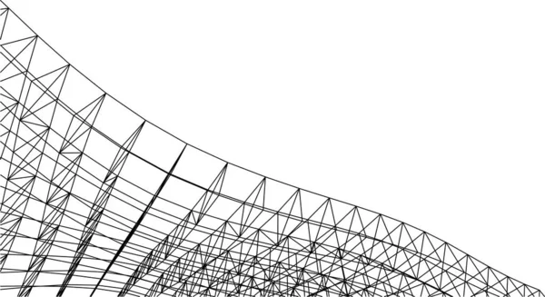 Linhas Abstratas Desenho Conceito Arte Arquitetônica Formas Geométricas Mínimas — Vetor de Stock