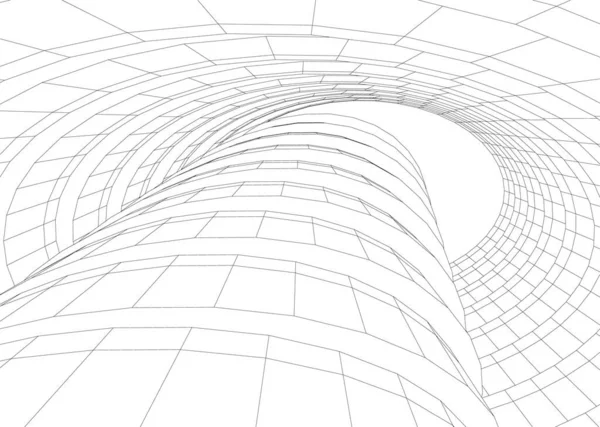 Abstrakcyjne Linie Rysunku Koncepcji Sztuki Architektonicznej Minimalne Kształty Geometryczne — Wektor stockowy