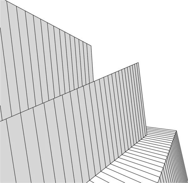 Linhas Abstratas Desenho Conceito Arte Arquitetônica Formas Geométricas Mínimas — Vetor de Stock