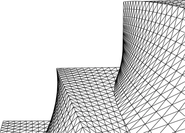 Abstrakta Teckningslinjer Arkitektonisk Konst Koncept Minimala Geometriska Former — Stock vektor