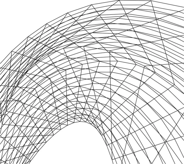 Abstrakte Zeichnungslinien Architektonischen Kunstkonzept Minimale Geometrische Formen — Stockvektor