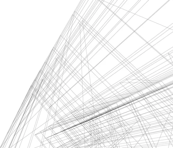 Abstrakcyjne Linie Rysunku Koncepcji Sztuki Architektonicznej Minimalne Kształty Geometryczne — Wektor stockowy