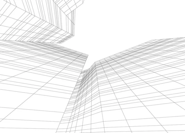 Linhas Abstratas Desenho Conceito Arte Arquitetônica Formas Geométricas Mínimas —  Vetores de Stock