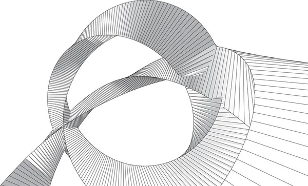 Lignes Dessin Abstraites Dans Concept Art Architectural Formes Géométriques Minimales — Image vectorielle