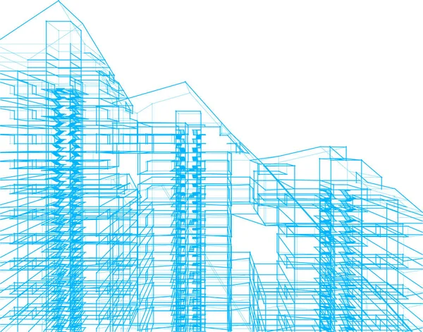 Abstract Drawing Lines Architectural Art Concept Minimal Geometrical Shapes — Stock Vector