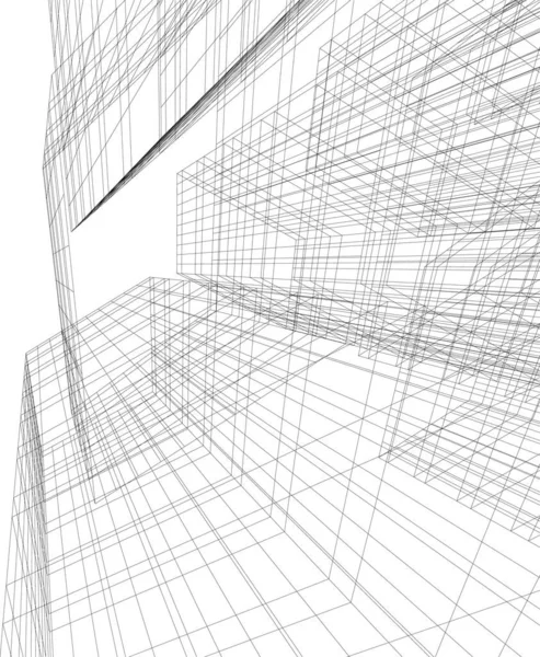 Lignes Dessin Abstraites Dans Concept Art Architectural Formes Géométriques Minimales — Image vectorielle