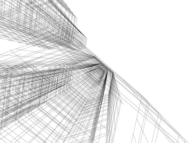 Lignes Dessin Abstraites Dans Concept Art Architectural Formes Géométriques Minimales — Image vectorielle