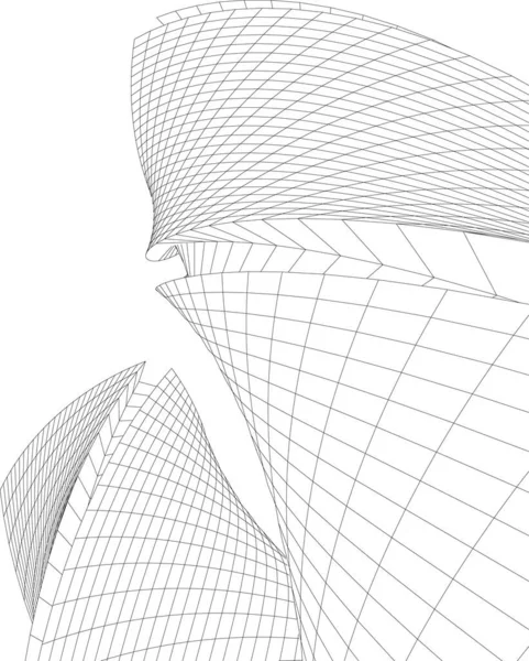 Lignes Dessin Abstraites Dans Concept Art Architectural Formes Géométriques Minimales — Image vectorielle