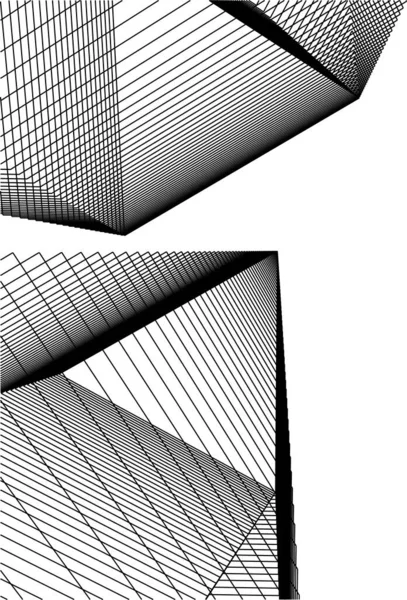 Minimalne Kształty Geometryczne Linie Architektoniczne — Wektor stockowy