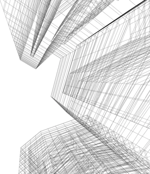 Lignes Dessin Abstraites Dans Concept Art Architectural Formes Géométriques Minimales — Image vectorielle