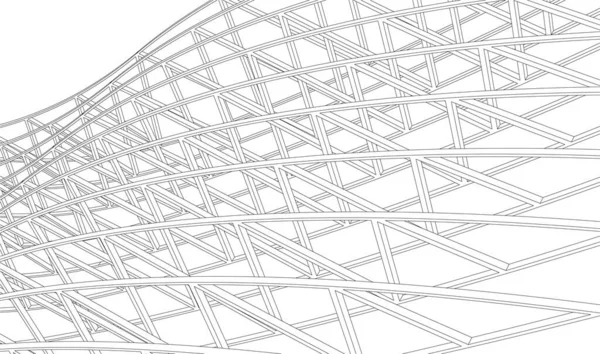 Abstracte Tekenlijnen Architectonisch Kunstconcept Minimale Geometrische Vormen — Stockvector