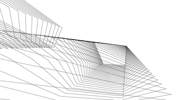 Abstraktní Kreslicí Čáry Architektonickém Pojetí Minimální Geometrické Tvary — Stockový vektor