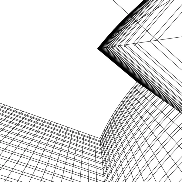 Mimari Sanat Konseptinde Soyut Çizgiler Minimum Geometrik Şekiller — Stok Vektör