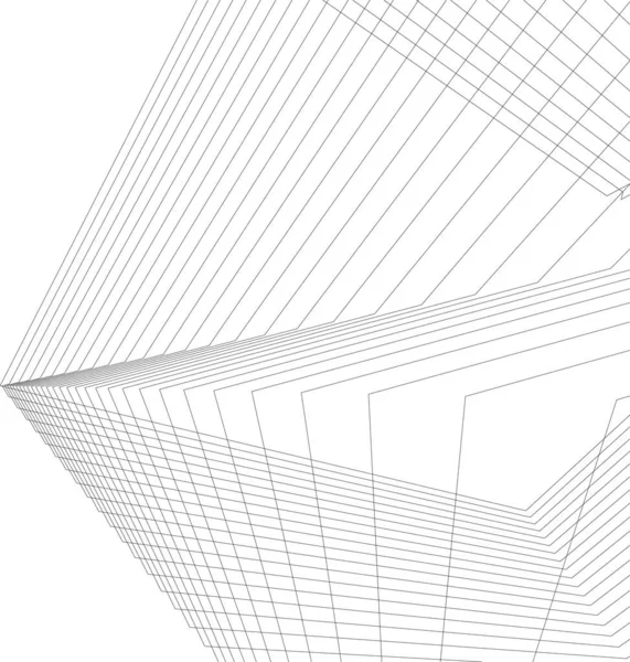 Lignes Dessin Abstraites Dans Concept Art Architectural Formes Géométriques Minimales — Image vectorielle