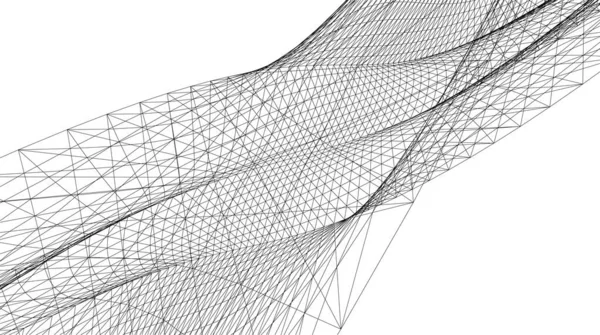 Mimari Sanat Konseptinde Soyut Çizgiler Minimum Geometrik Şekiller — Stok Vektör