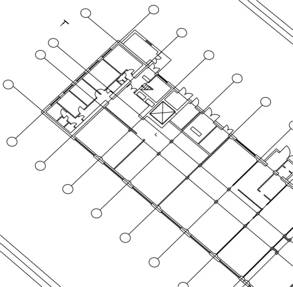 Abstraktní Kreslicí Čáry Architektonickém Pojetí Minimální Geometrické Tvary — Stockový vektor