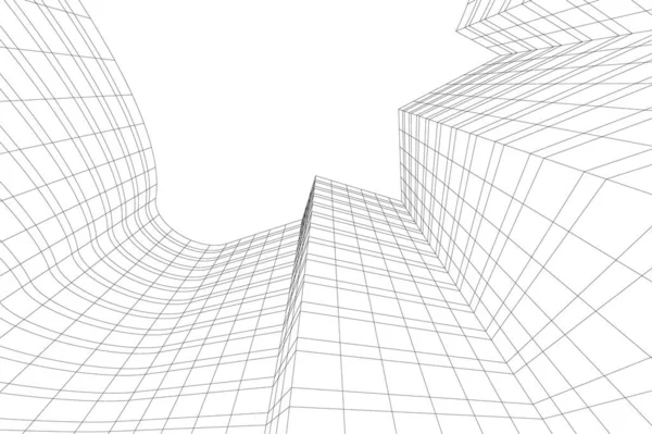 Lignes Dessin Abstraites Dans Concept Art Architectural Formes Géométriques Minimales — Image vectorielle