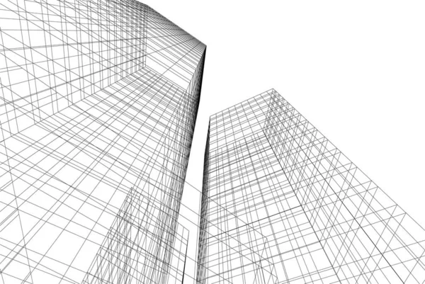 Linhas Abstratas Desenho Conceito Arte Arquitetônica Formas Geométricas Mínimas —  Vetores de Stock