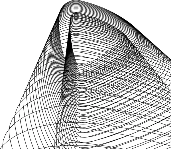 Elvont Rajzvonalak Építészeti Képzőművészetben Minimális Geometriai Formák — Stock Vector