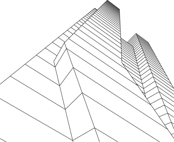 Formas Geométricas Mínimas Linhas Arquitetônicas — Vetor de Stock