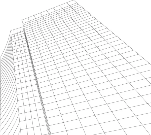 Abstrakta Teckningslinjer Arkitektonisk Konst Koncept Minimala Geometriska Former — Stock vektor