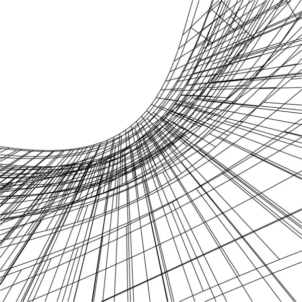 Abstracte Tekenlijnen Architectonisch Kunstconcept Minimale Geometrische Vormen — Stockvector