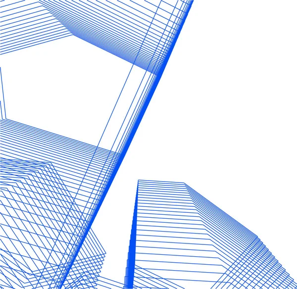 Formas Geométricas Mínimas Líneas Arquitectónicas — Vector de stock