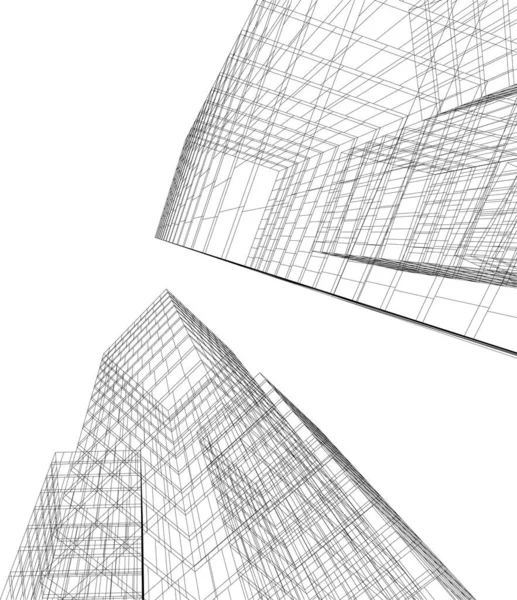 Líneas Abstractas Dibujo Concepto Arte Arquitectónico Formas Geométricas Mínimas — Archivo Imágenes Vectoriales