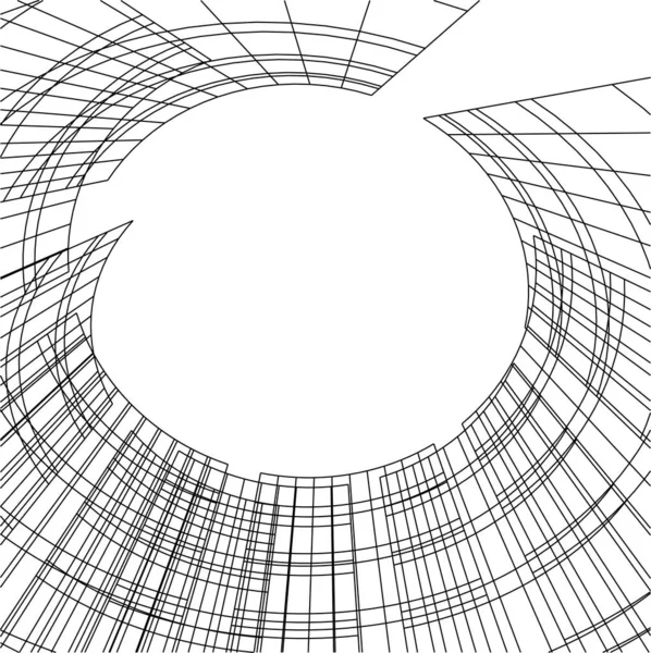 Mimari Sanat Konseptinde Soyut Çizgiler Minimum Geometrik Şekiller — Stok Vektör