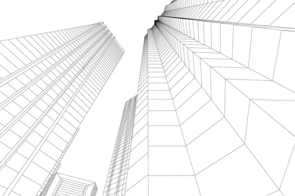 Linhas Abstratas Desenho Conceito Arte Arquitetônica Formas Geométricas Mínimas — Vetor de Stock