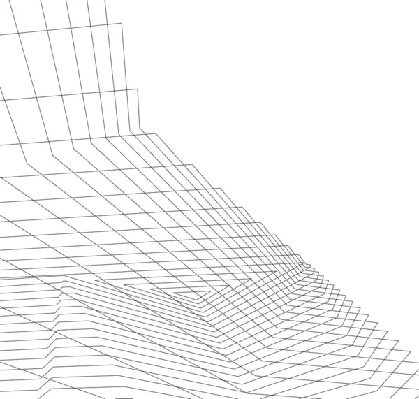 Abstrakte Zeichnungslinien Architektonischen Kunstkonzept Minimale Geometrische Formen — Stockvektor