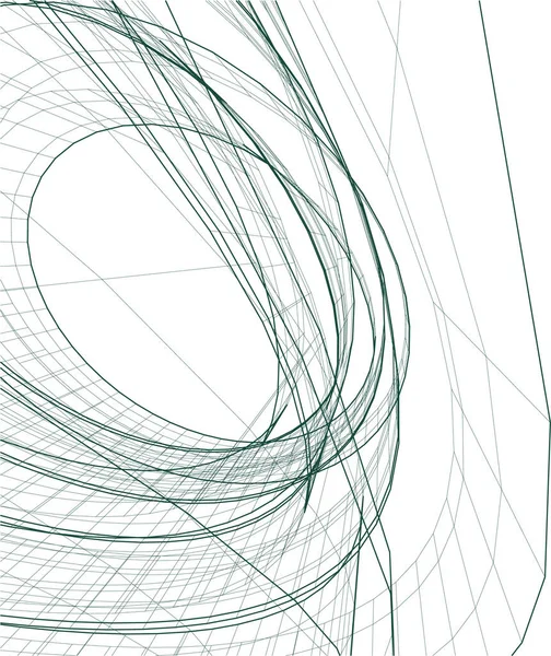 Líneas Abstractas Dibujo Concepto Arte Arquitectónico Formas Geométricas Mínimas — Vector de stock