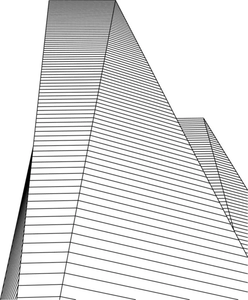 Abstrakte Zeichnungslinien Architektonischen Kunstkonzept Minimale Geometrische Formen — Stockvektor