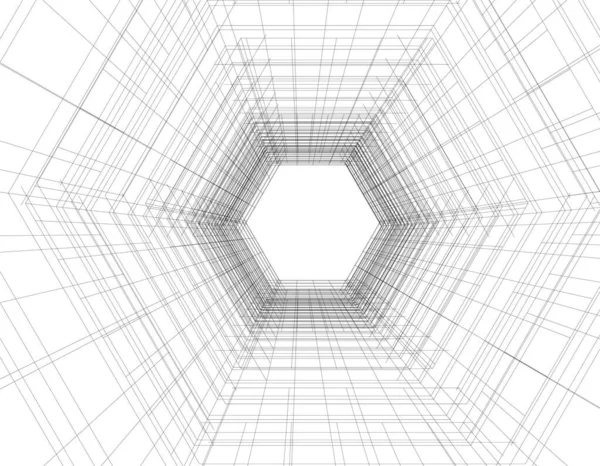 Abstrakta Teckningslinjer Arkitektonisk Konst Koncept Minimala Geometriska Former — Stock vektor