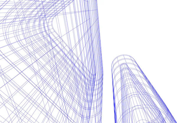 Linhas Abstratas Desenho Conceito Arte Arquitetônica Formas Geométricas Mínimas — Vetor de Stock