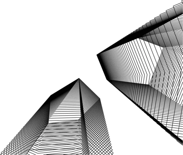 Linhas Abstratas Desenho Conceito Arte Arquitetônica Formas Geométricas Mínimas —  Vetores de Stock