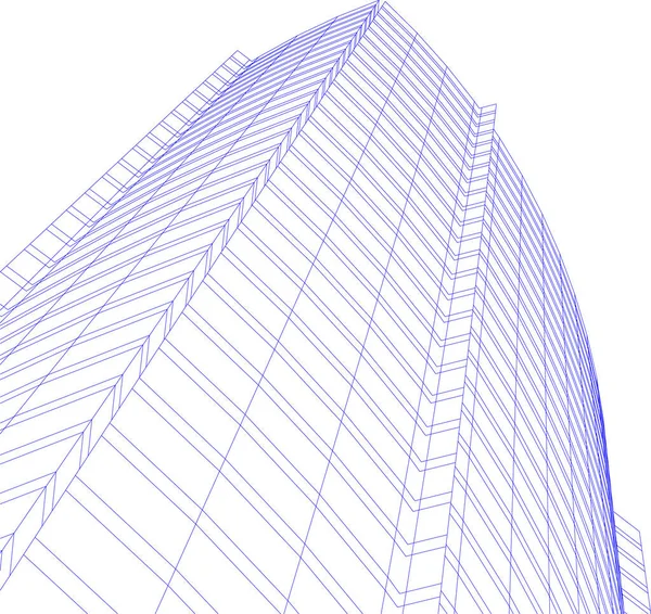 Líneas Abstractas Dibujo Concepto Arte Arquitectónico Formas Geométricas Mínimas — Archivo Imágenes Vectoriales