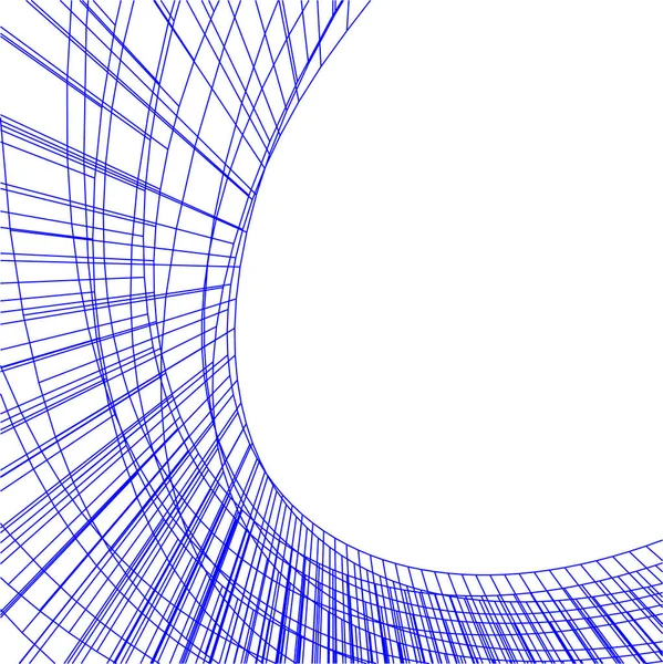 Líneas Abstractas Dibujo Concepto Arte Arquitectónico Formas Geométricas Mínimas — Vector de stock